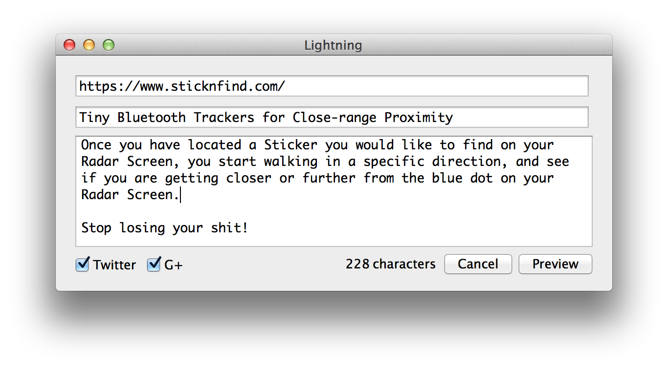 Lightning linker Mac GUI