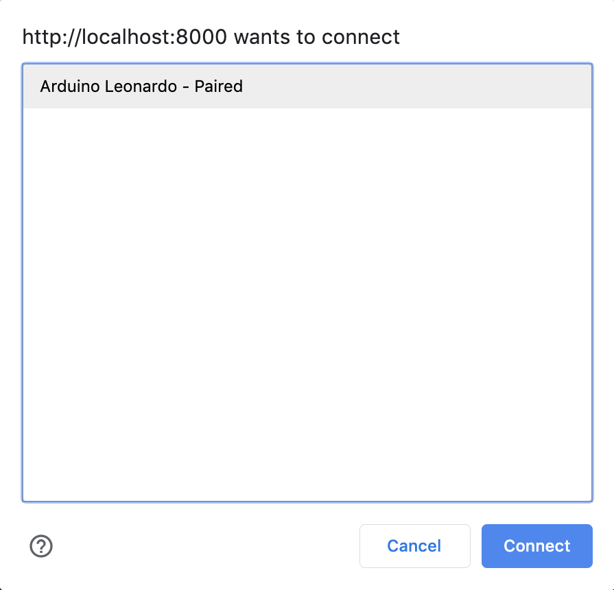 Webpage wants to connect to device
